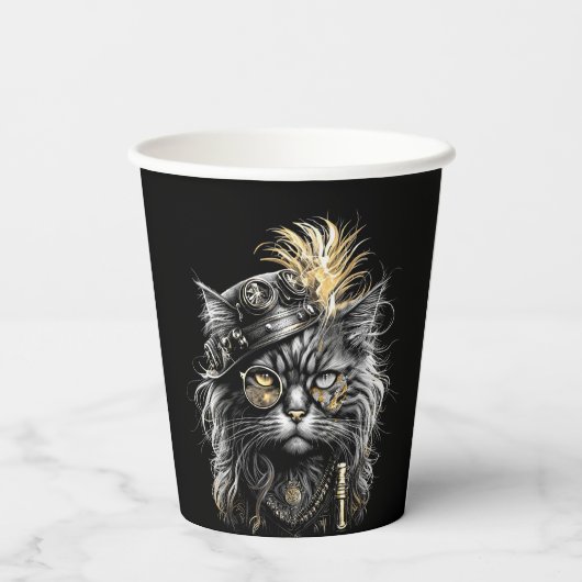 Awesome Steampunk Cat 紙コップ (裏面)