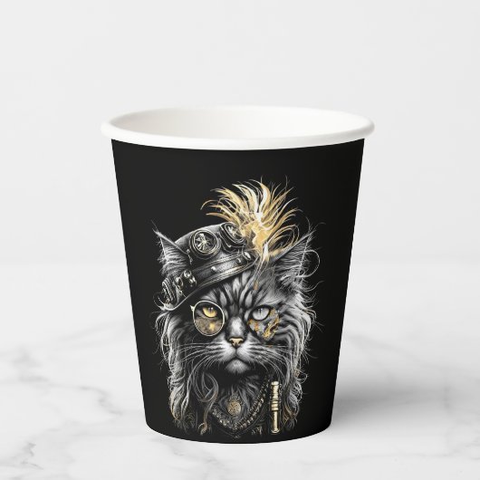 Awesome Steampunk Cat  紙コップ (正面)