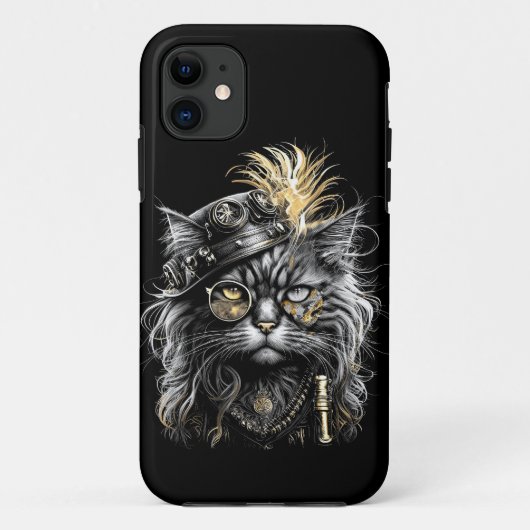Awesome Steampunk Cat  Case-Mate iPhoneケース (裏面)