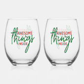Awesome Things Inside ステムなしワイングラス (正面)