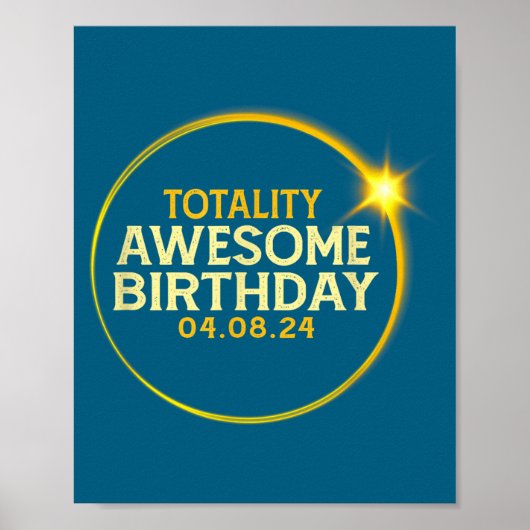 Awesome Total Solar Eclipse Totality Birthday ポスター (正面)