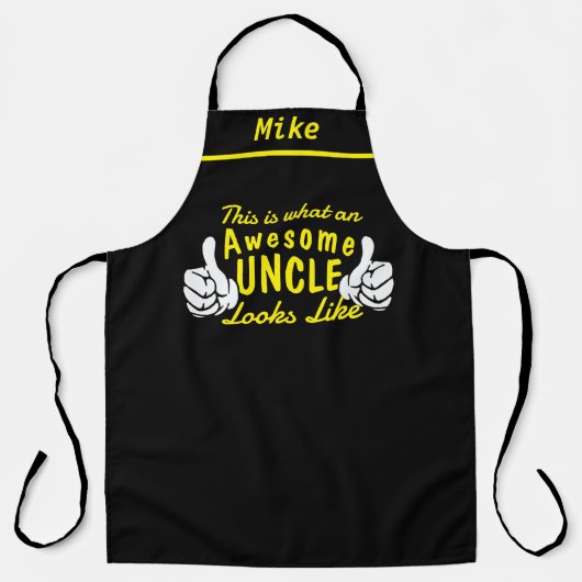 Awesome Uncle Apron - Custom Name Personalized エプロン (正面)