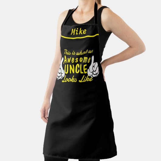 Awesome Uncle Apron - Custom Name Personalized エプロン (インサイチュ)