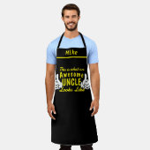 Awesome Uncle Apron - Custom Name Personalized エプロン (着用した状態)