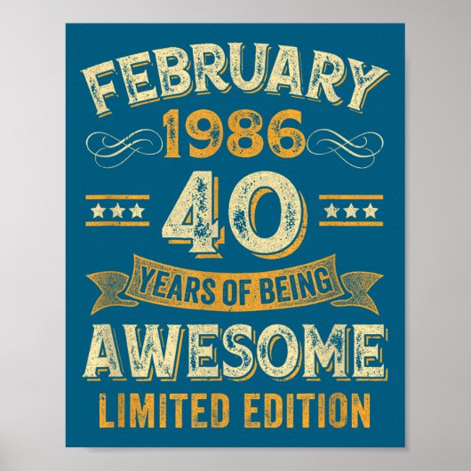 Awesome Vintage February 1986 40th Birthday ポスター (正面)