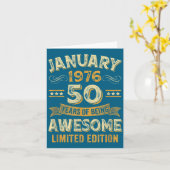 Awesome Vintage January 1976 50th Birthday  カード (黄色い花)