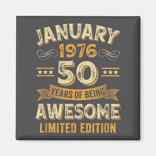 Awesome Vintage January 1976 50th Birthday  マグネット (正面)