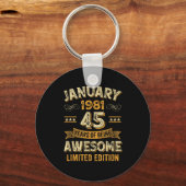 Awesome Vintage January 1981 45th Birthday キーホルダー (正面)