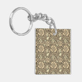 Awesome Vintage Sepia Floral Pattern  キーホルダー (正面左)