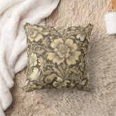 Awesome Vintage Sepia Floral Pattern  クッション (ブランケット)
