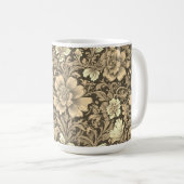 Awesome Vintage Sepia Floral Pattern  コーヒーマグカップ (正面右)