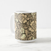 Awesome Vintage Sepia Floral Pattern  コーヒーマグカップ (正面左)