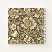 Awesome Vintage Sepia Floral Pattern  ノートブック (裏面)