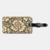 Awesome Vintage Sepia Floral Pattern ラゲッジタグ (裏面横)