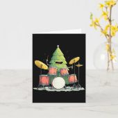 Awesome Xmas Tree With Drums For Rocking Christmas カード (黄色い花)