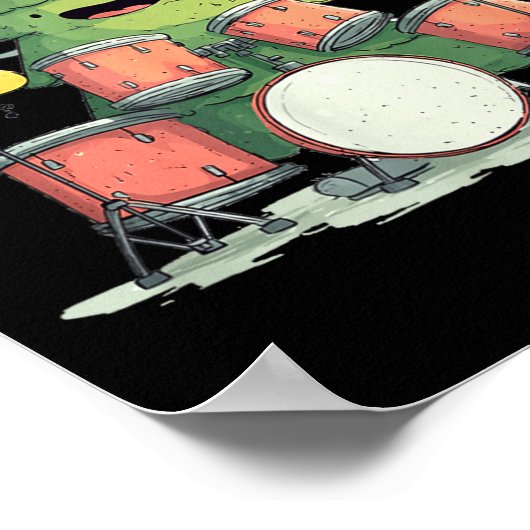 Awesome Xmas Tree With Drums For Rocking Christmas ポスター (角)