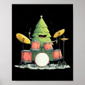 Awesome Xmas Tree With Drums For Rocking Christmas ポスター (正面)