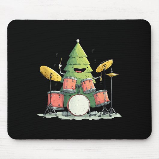 Awesome Xmas Tree With Drums For Rocking Christmas マウスパッド (正面)