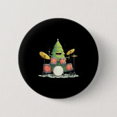 Awesome Xmas Tree With Drums For Rocking Christmas 缶バッジ (正面)