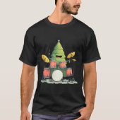 Awesome Xmas Tree With Drums For Rocking Christmas Tシャツ (正面)