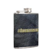Awesomesauceの黒いレザールックのフラスコ フラスク (右)
