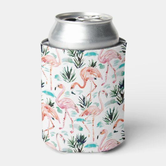 AWKWARRD水彩ピンクフラミンゴ 缶クーラー (缶正面)