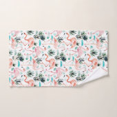 AWKWARRRDの水彩画のピンクのフラミンゴ バスタオルセット (ハンドタオル)