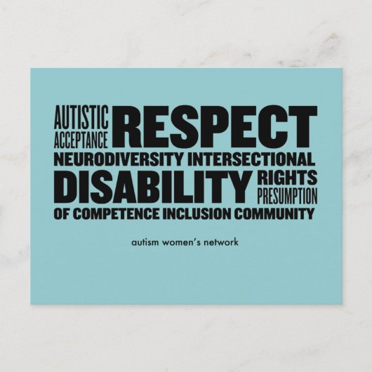 AWN Wordクラウドポストカード ポストカード (正面)