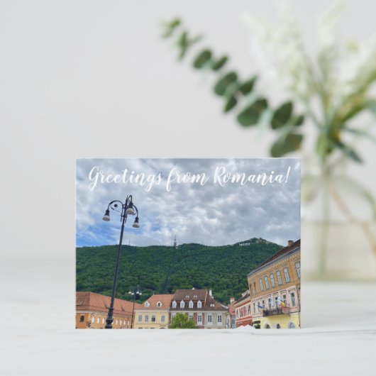 aWorld2祝:ルーマニアからの挨拶！ ポストカード (スタンド正面)