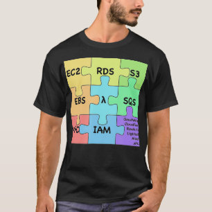 AWSマイクロサービス トップサービス パズルデザイン Tシャツ