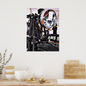 AWS 5. ヴィンテージバイクの正面ビュー ポスター (キッチン)