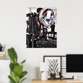 AWS 5. ヴィンテージバイクの正面ビュー ポスター (ホームオフィス)