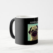 Aww Cutest Pug Ever Adorableかわいいおもしろいペットの漫画 モーフィングマグカップ (正面左)