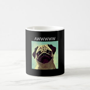 Aww Cutest Pug Ever Adorableかわいいおもしろいペットの漫画 モーフィングマグカップ