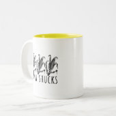 Aww Shucks Corn Husk Funny Farm ツートーンマグカップ (正面左)
