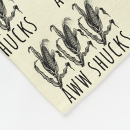 Aww Shucks Corn Husk Funny Farm フリースブランケット