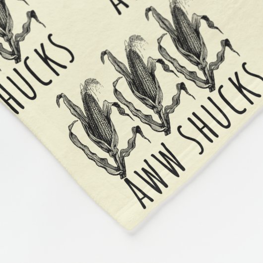 Aww Shucks Corn Husk Funny Farm フリースブランケット (角)