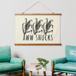 Aww Shucks Corn Husk Funny Farm 吊り下げ型タペストリー