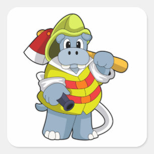 Axで消防士としてのHippo スクエアシール