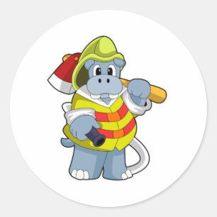 Axで消防士としてのHippo ラウンドシール