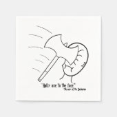 "Axを顔に適用" – 野蛮人の方法。 スタンダードカクテルナプキン (正面)