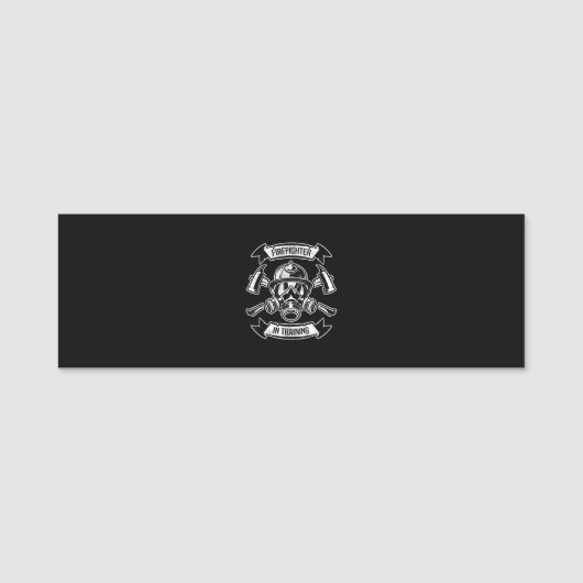 Axガスマスクの訓練中の消防士 名札 (正面)