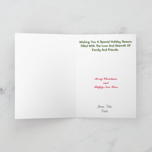 Axシルエットクリスマスカード付き消防士 カード (内部)