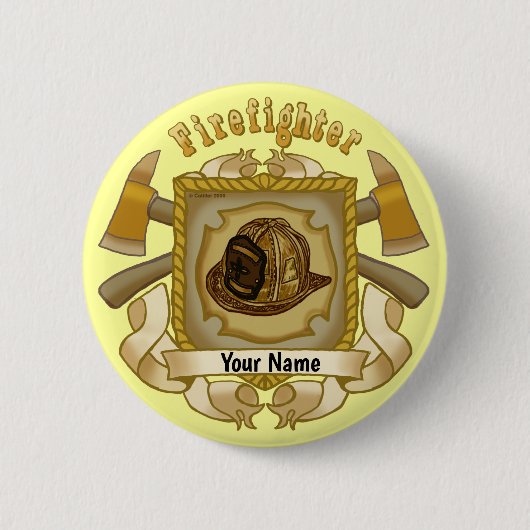 Axシールド消防ピン 缶バッジ (正面)