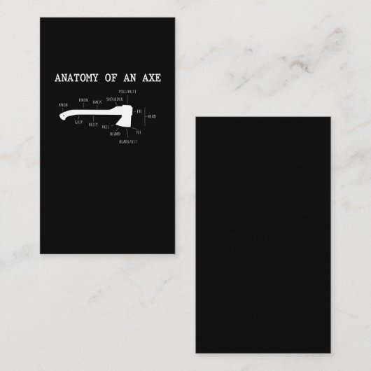 AXスローアナトミおもしろいアハチェットランバージャック 名刺 (正面/裏面)