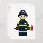 AXポストカード付き消防士 ポストカード (正面/裏面)