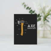 Axユーモアおもしろいハッチウッドワーキングの斧の投げ ポストカード (スタンド正面)