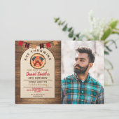 Ax投げ誕生日Lumberjack写真 招待状 (スタンド正面)