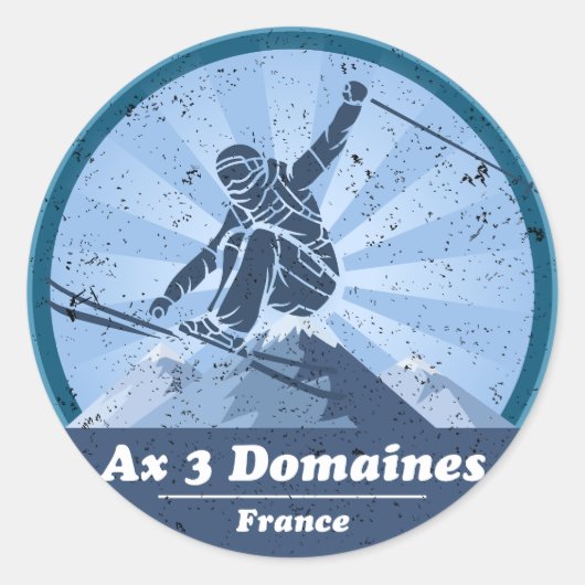 Ax 3 Domaines Station de ski - Skieur ラウンドシール (正面)