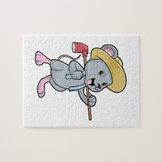 Ax & Hatを使用した農家としてのマウス ジグソーパズル (横)